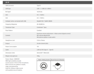 specifiche e schema polare jts js-1p