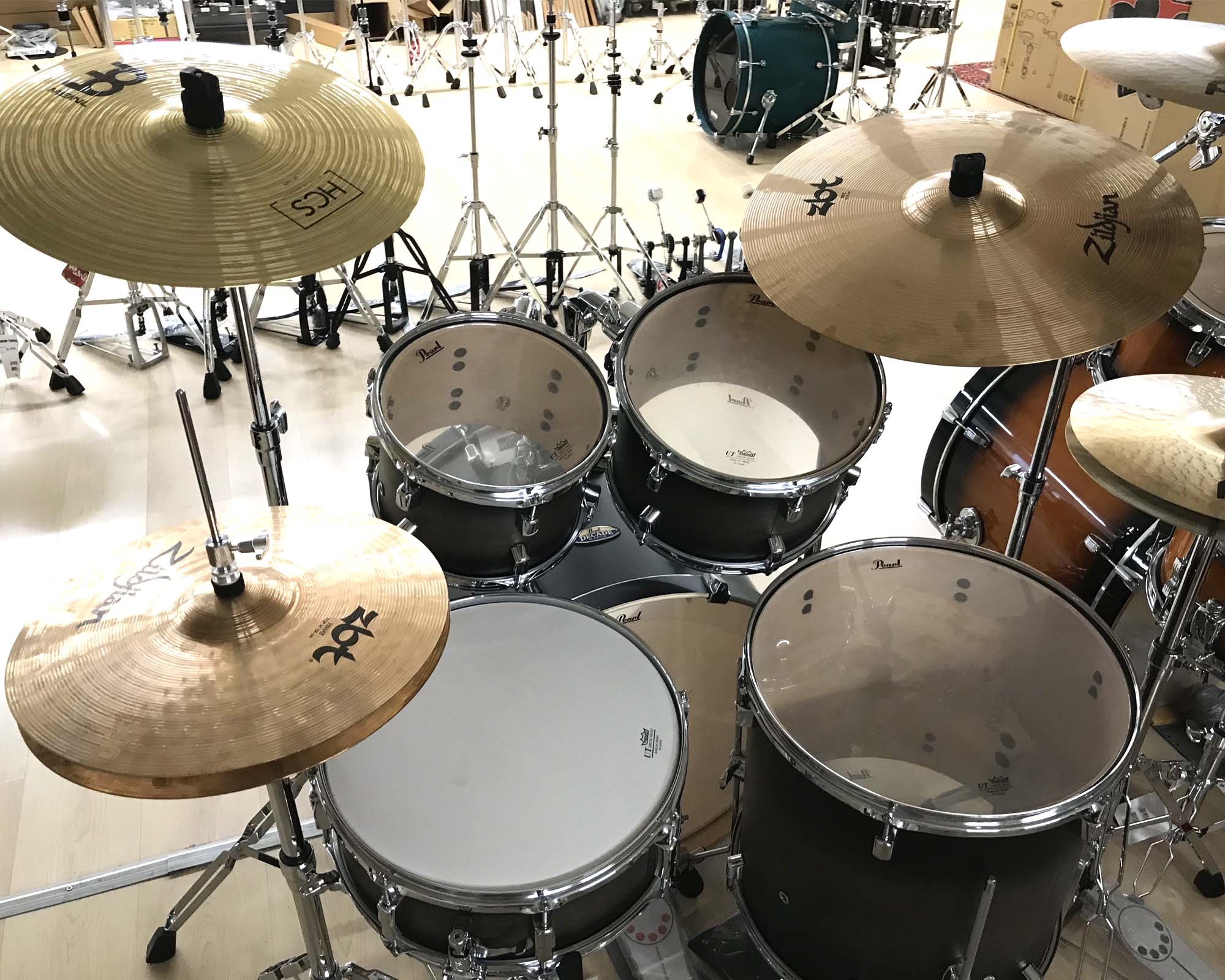 pearl decade maple Slate Black full kit retro