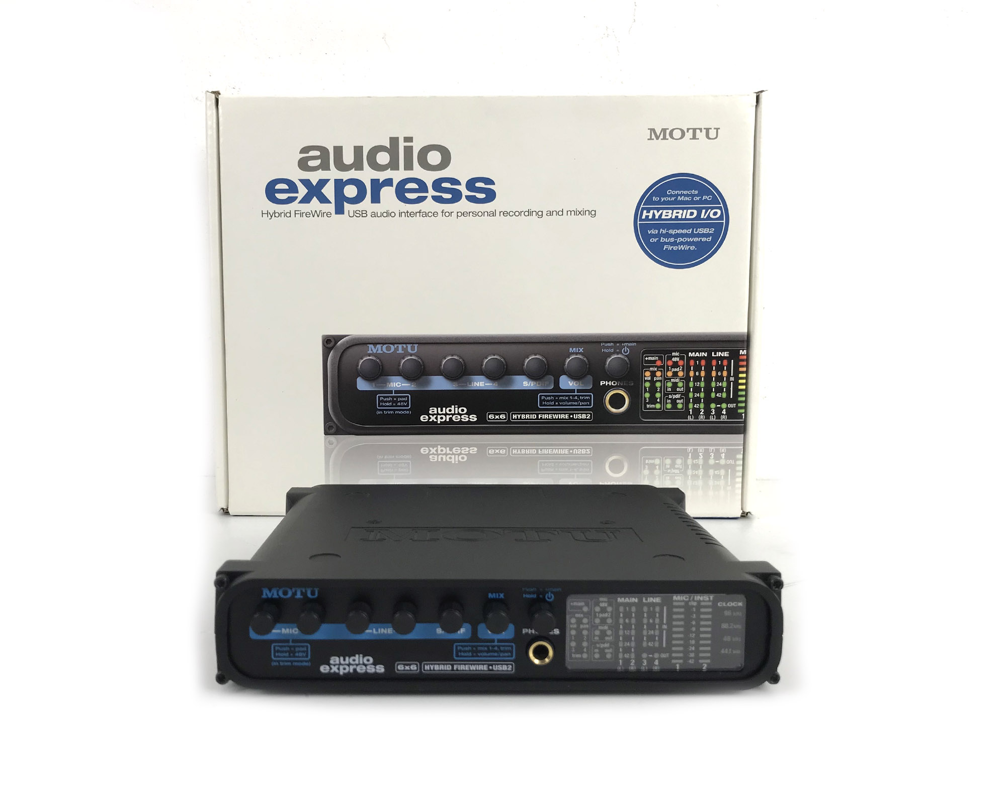 motu audio express scheda frontale
